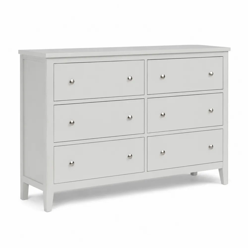 Commode 6 tiroirs en panneaux de particules blancs