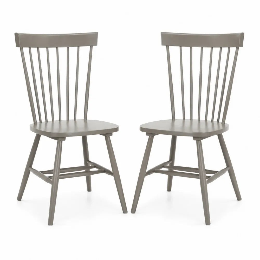 Paire de chaises en bois massif gris