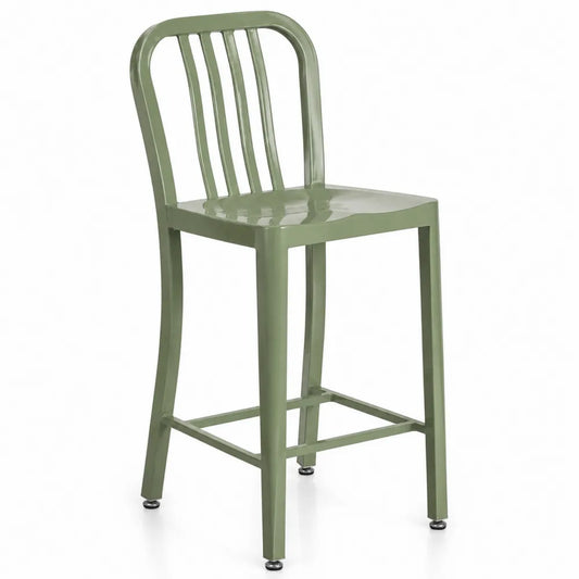 Tabouret de bar en métal vert 75 cm