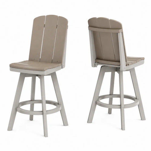 Tabourets de bar pivotants en bois composite gris/taupe 76.2 cm