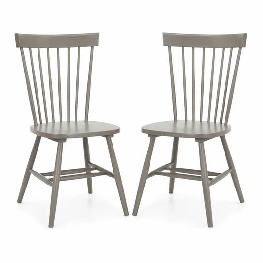 Paire de chaises en bois massif gris